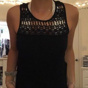 black tank with lace on upper chest!